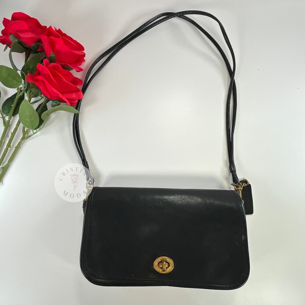 Vintage Coach NYC Early Dinky Bag Mini Clutch 9375 Black 1980s